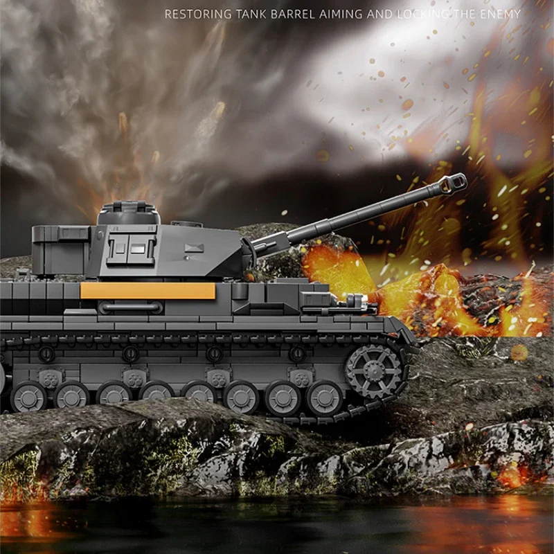 Panzerkampfwagen IV (Pz.Kpfw. IV) Sd Kfz 161 Tedesco Pzkpfw IV Ausf.F2 Carro Medio Panzer Building Blocks Esercito Modello di Auto Giocattolo Regalo