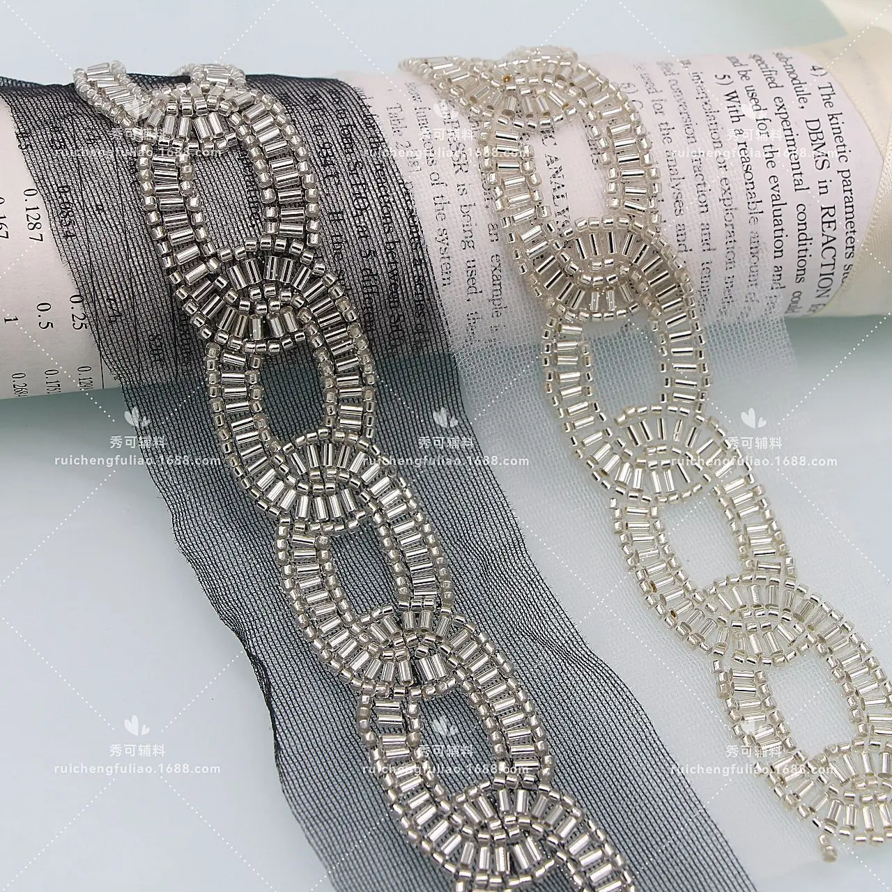 

8 Bead Embroidered Lace Trim Handmade Beaded Accessories Women's Clothing DIY Clothing Front Collar Edge Decoration