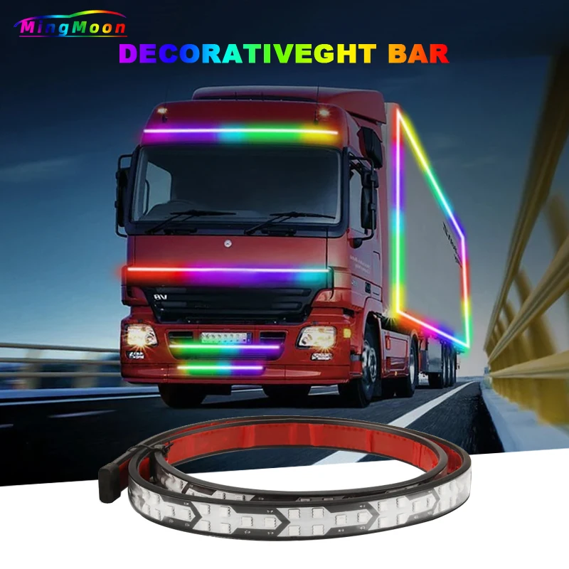 12V-24V Truck Tailgate Running Drving Light Colorful LED Car Rear Warning Light Turn Signal Brake Reverse Backup Tail Lamp Strip