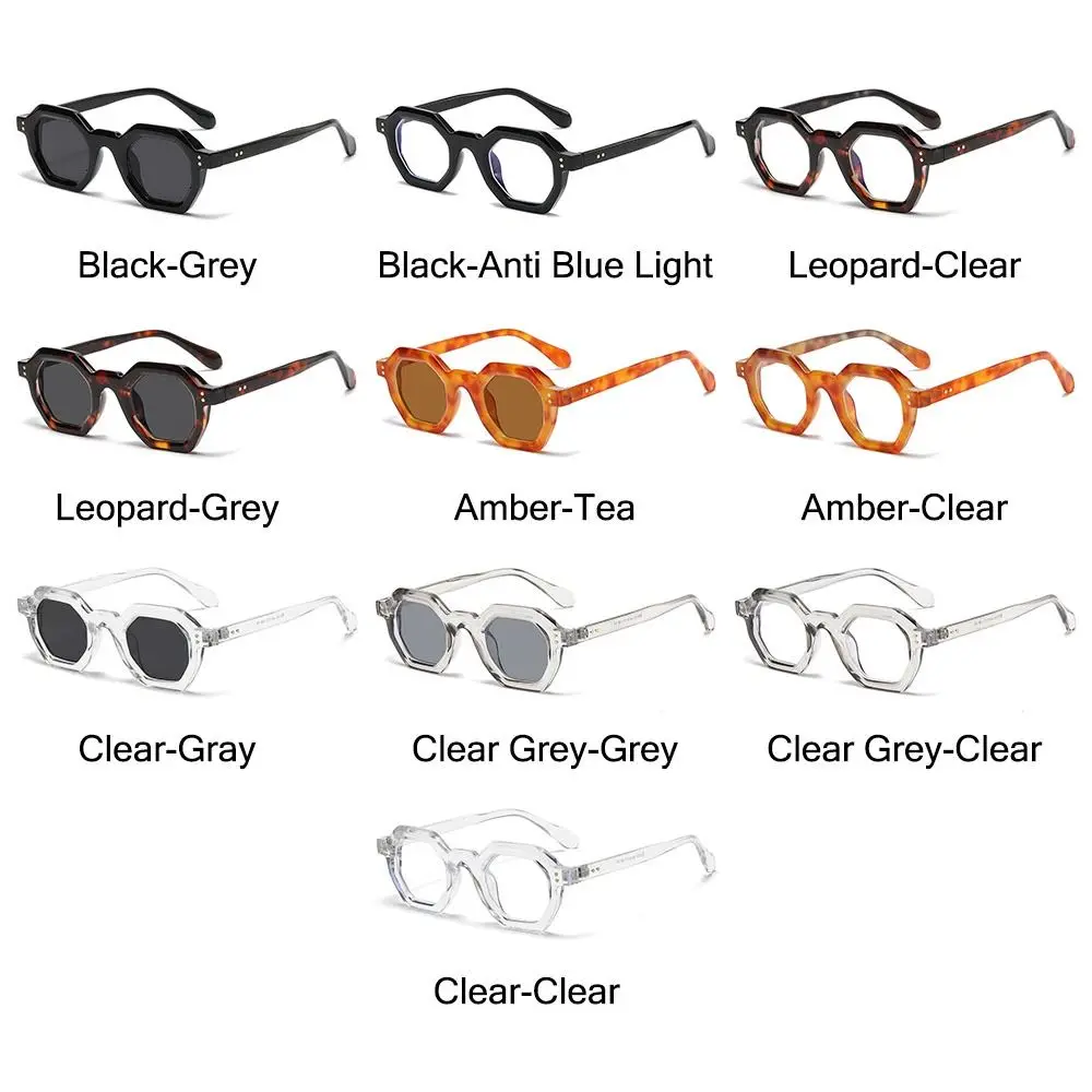 Vintage Polygon Square Women\'s Sunglasses Fashion Small Hexagon Shades UV400 Rivets Sun Glasses Trending Outdoor Sports Eyewear