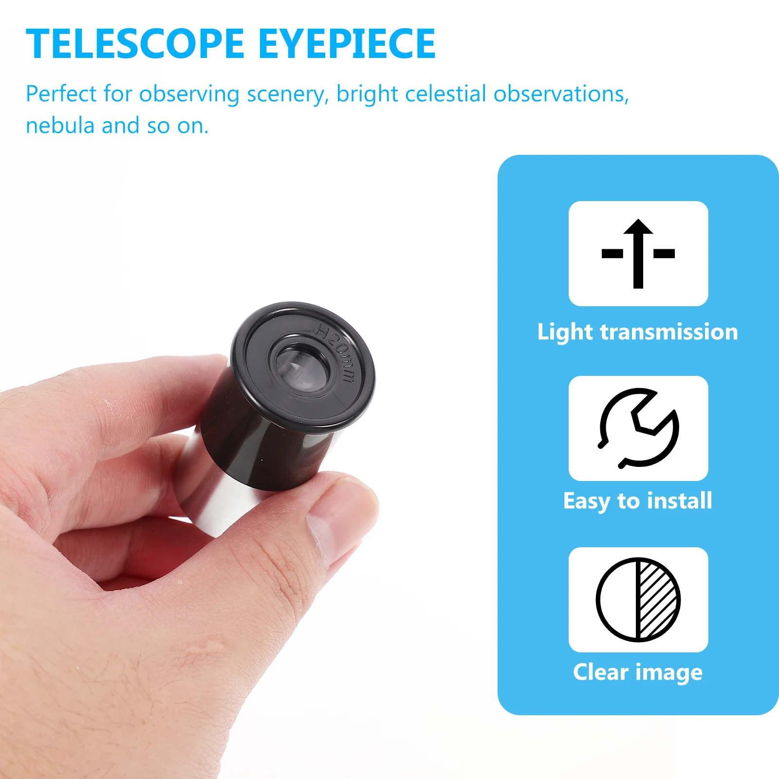 

1Pcs Telescope Eyepiece Optical Multi-Coated Glass H20mm 0965 Inch Standard Astronomy Telescope Observation Lens