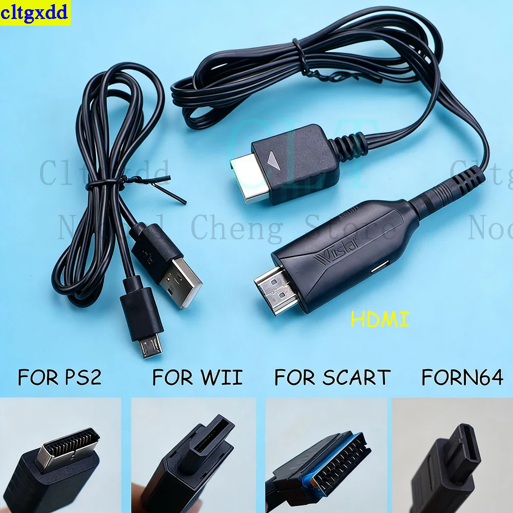 

Cltgxdd 1 set is suitable FOR PS2/Wii/N64/Scart to HDMI adapter converter, 1080P input cable, audio and video converter