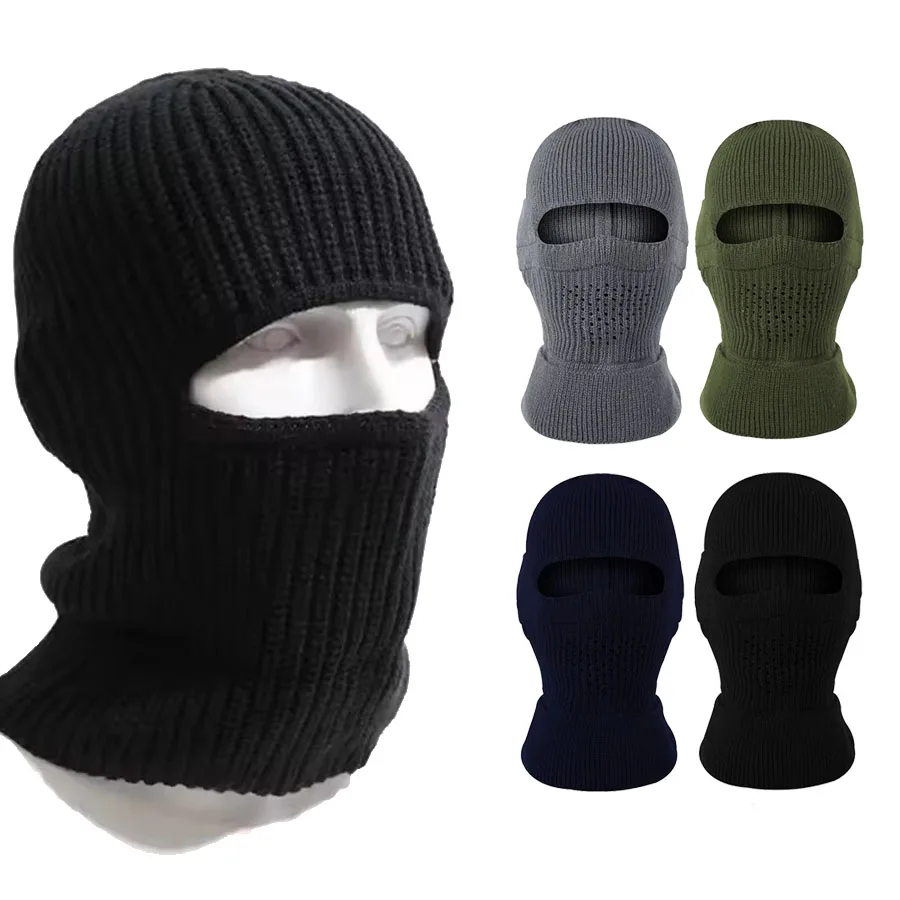 Maske Mützen Hut Männer Full Face Cover Pullover Cap Winter Sturmhaube Strickmütze Outdoor Radfahren Motorrad Ski Vollgesichtsmaske Hut