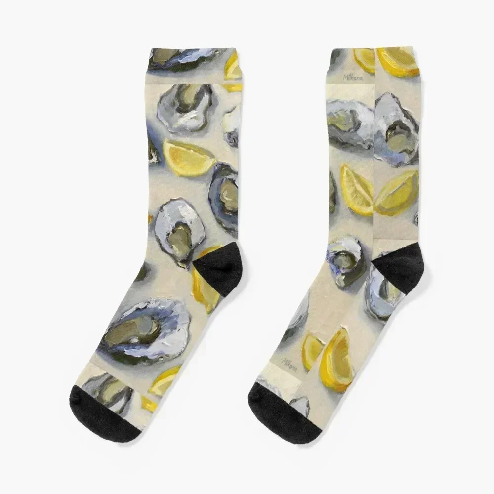 

Australian Oysters and Lemons Still Life Socks New year's summer new in's christmas gift Men Socks Luxury Brand Women's
