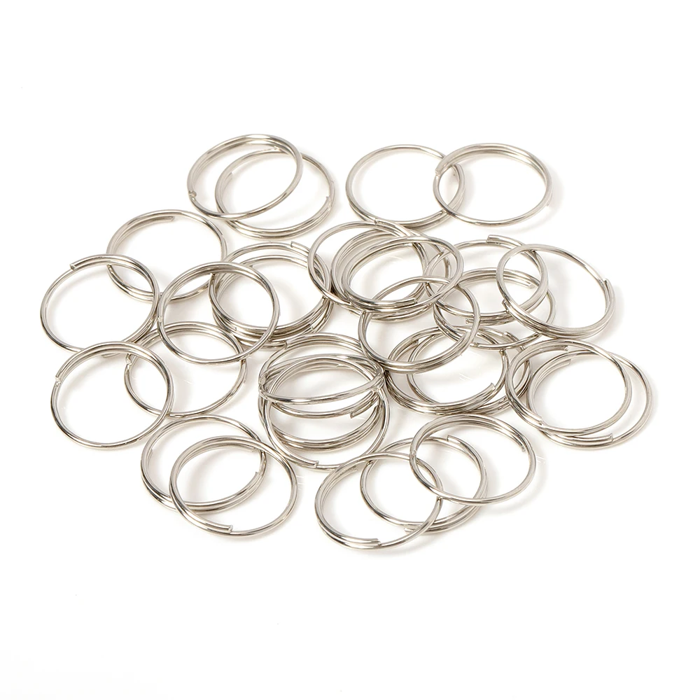 200pcs 5 6 7 8 10 12 14mm Double Loops Keychain Rings Open Circle Jump Split Key Ring Connectors DIY Jewelry Making Wholesale