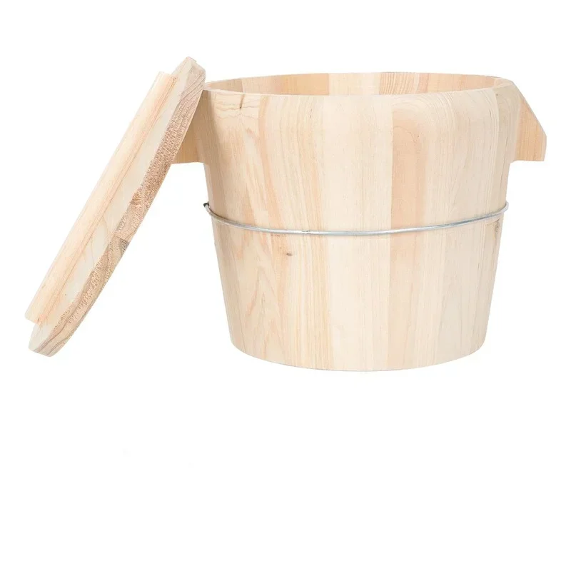 1 Set Rice Bucket Wood Cooking Steamer Kitchen Rice Steamer Rice Storage Container With Lid Cooking Tools Cage Cookware