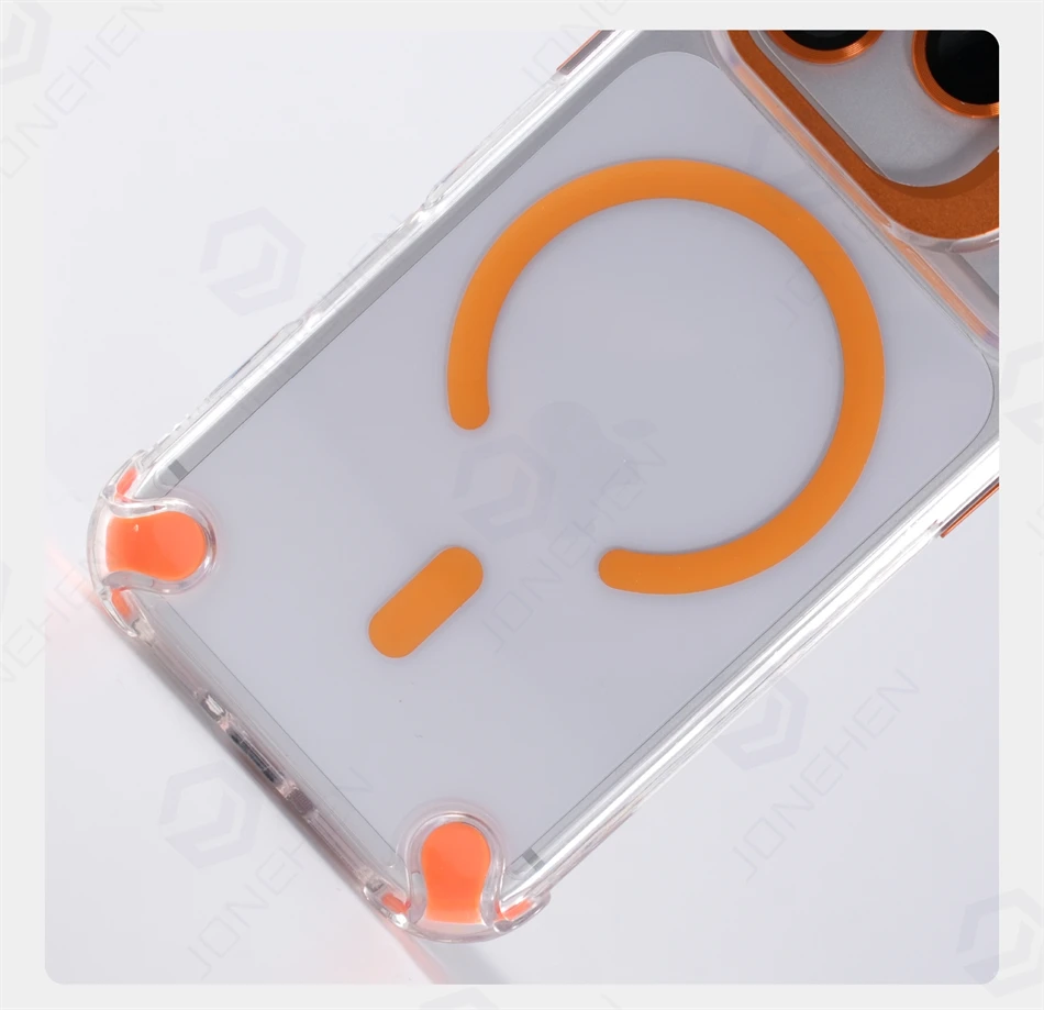 الفاخرة المغناطيسي للصدمات الوفير حالات آيفون الهواء 17 16 15 14 13 12 برو ماكس الزجاج عدسة حامي حامل غطاء ل Magsafe