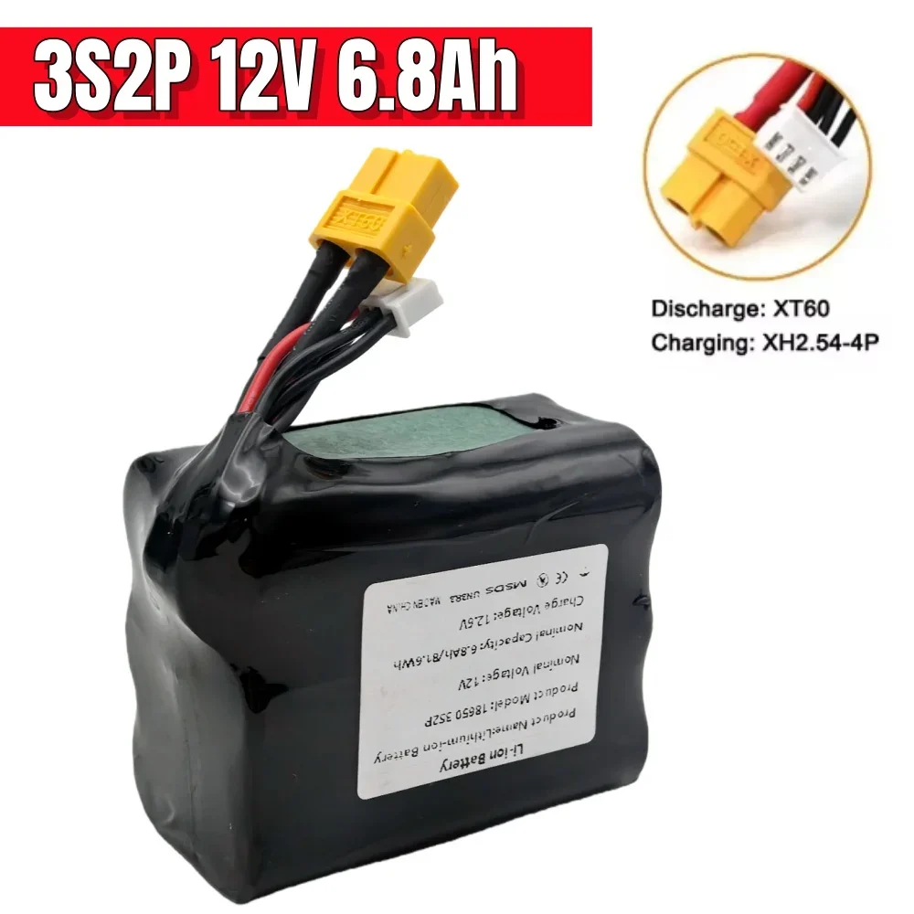 12V Battery 12.6V 6.8Ah 3S2P Li-ion Use Single Cell NCR18650 Combination Suitable for Parrot Disco and Various Drones