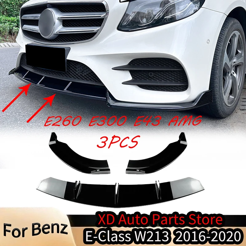 

For Mercedes Benz E-Class W213 E260 E300 E43 AMG 2016-2020 Car Front Bumper Lip Splitter Spoiler Bodykits Modification Exterior