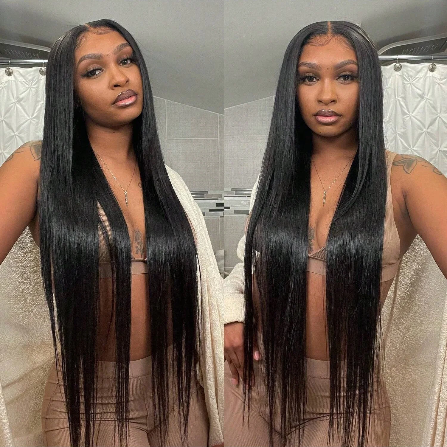 Straight Lace Front Wigs Human Hair Pre Plucked 180% Density 13x4 Lace Front Wigs For Women Transparent Glueless 4x4 Lace Wigs