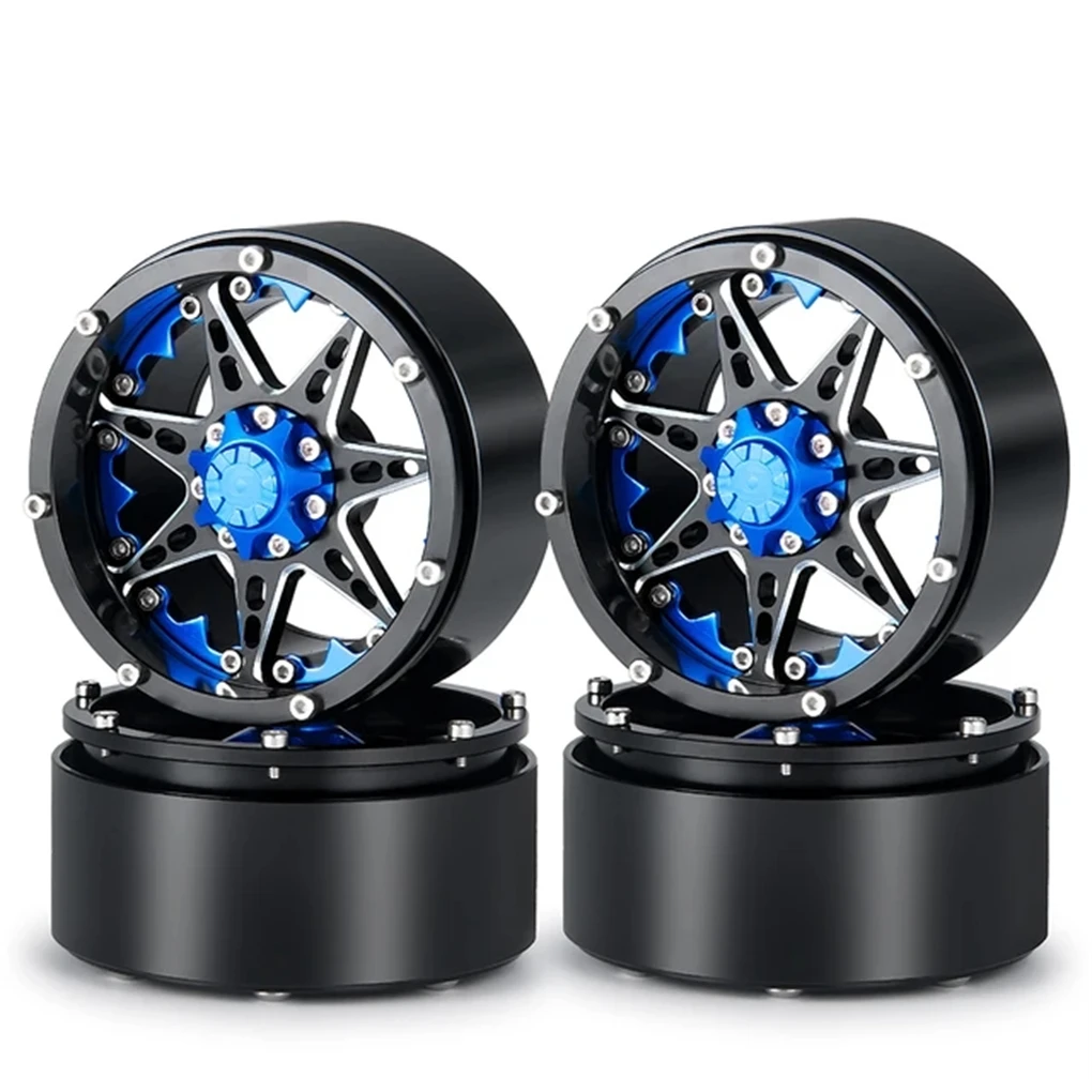 1/10 Velgen RC Upgrade Deel Aluminium Rc Velgen Voor SCX10 D90 TRX4 TF2 CC01 Capra RC Auto Deel Blauw