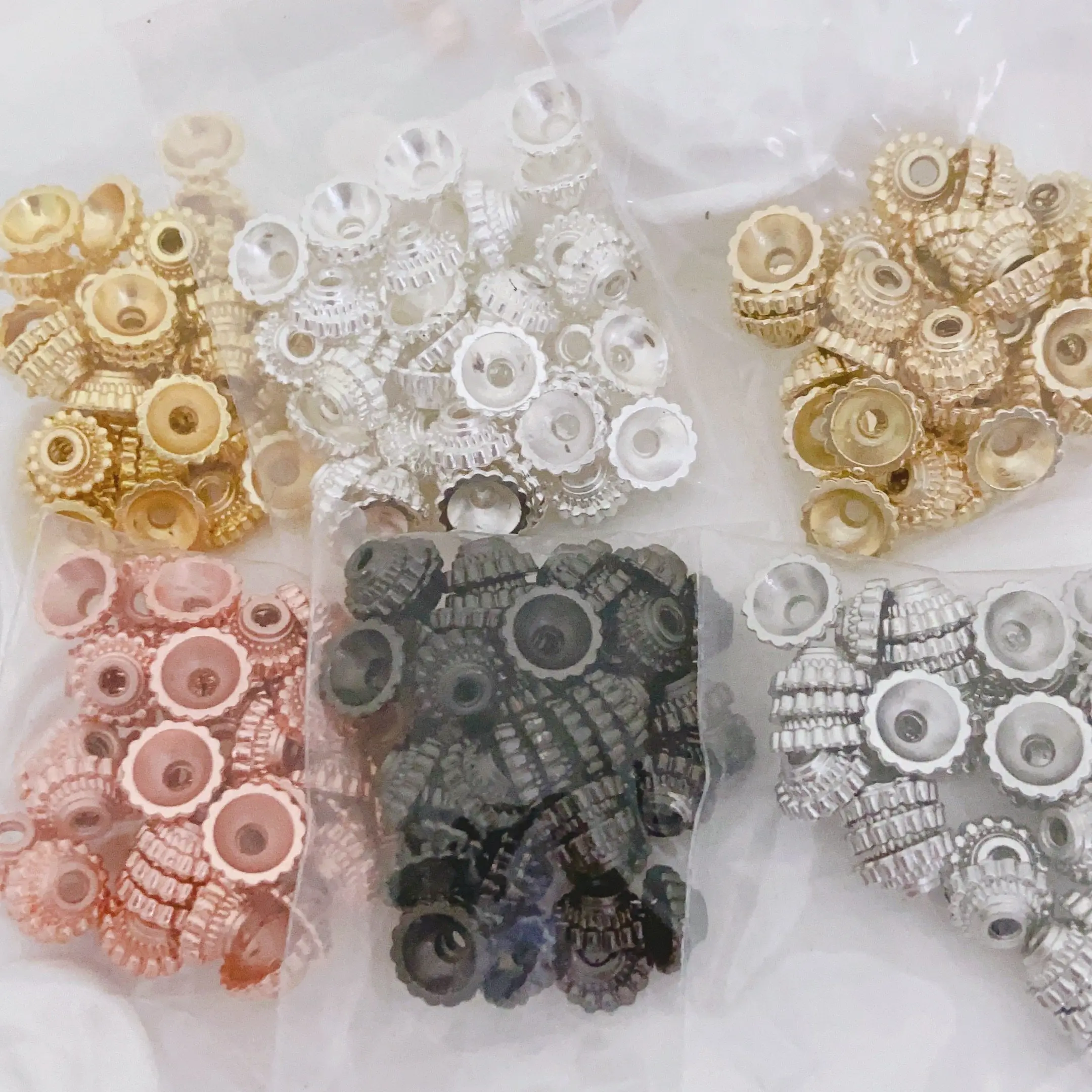

20 Pieces Lace Bowl-shaped Bead Holder Spacer Bead Accessories Diy Pearl Bracelet Necklace Jewelry Making Materials Wholesale