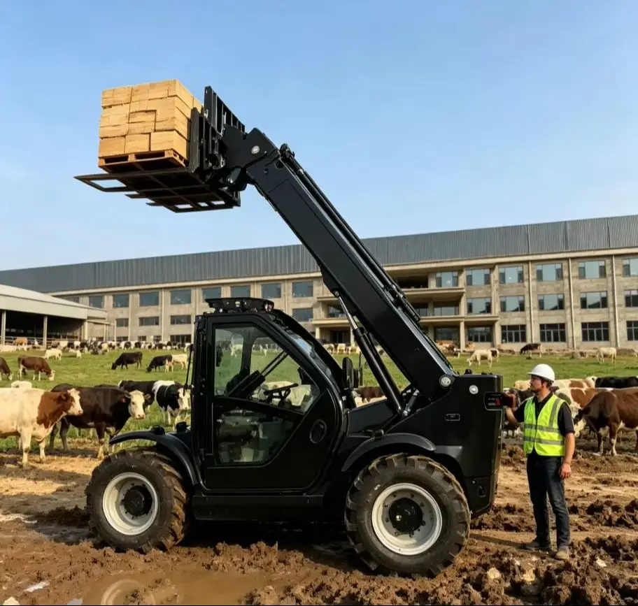 Remote Control Diese Telescopic Forklift 3 Tons 4 Tons 5 Tons  Off-Road Telehandler Telescopic Reach Truck for Container Loading