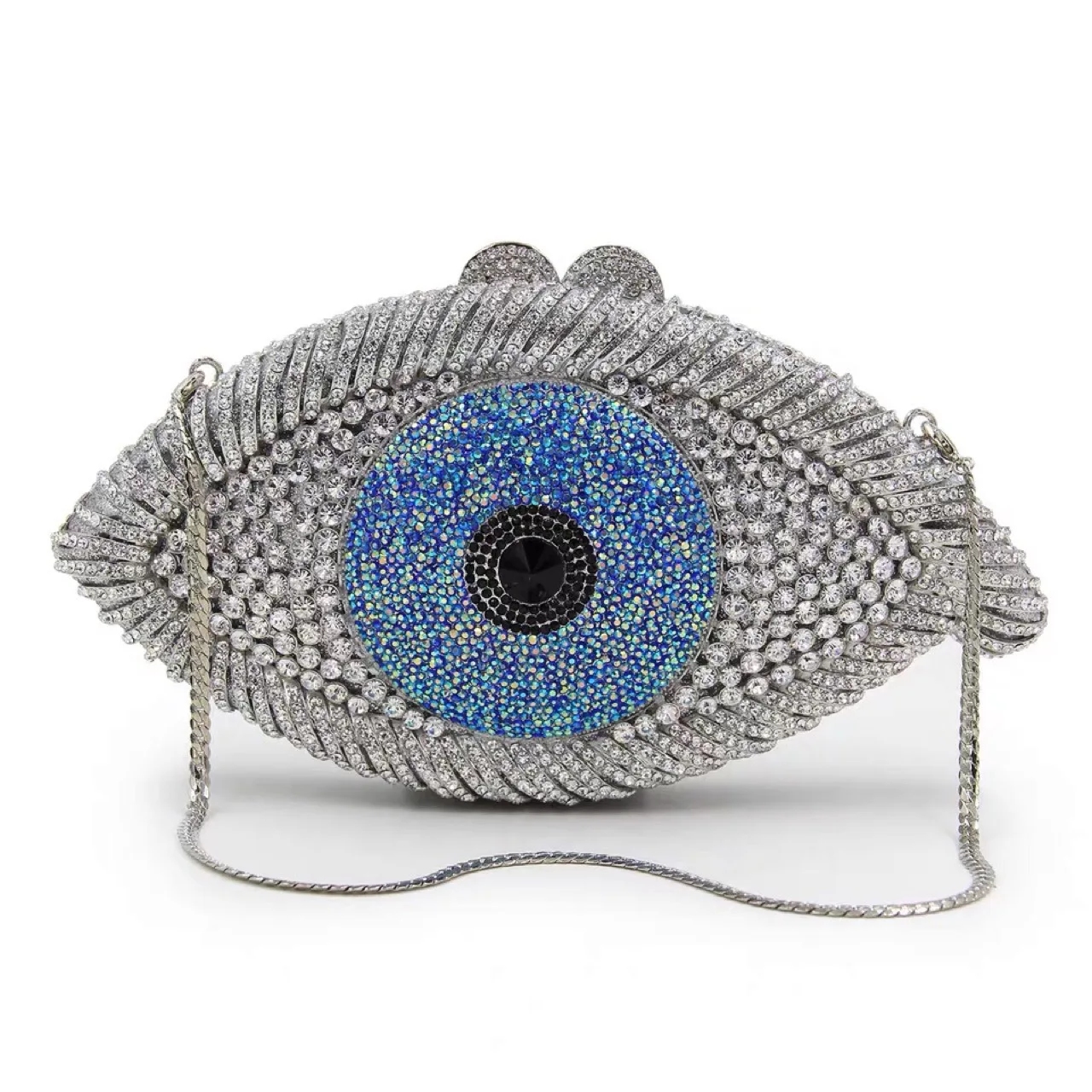 

IN STOCK Evil Eye Women Crystal Evening Bags Clutches Silver/Gold Wedding Purses Diamond Bridal Party Handbags Rhinestone Ladies