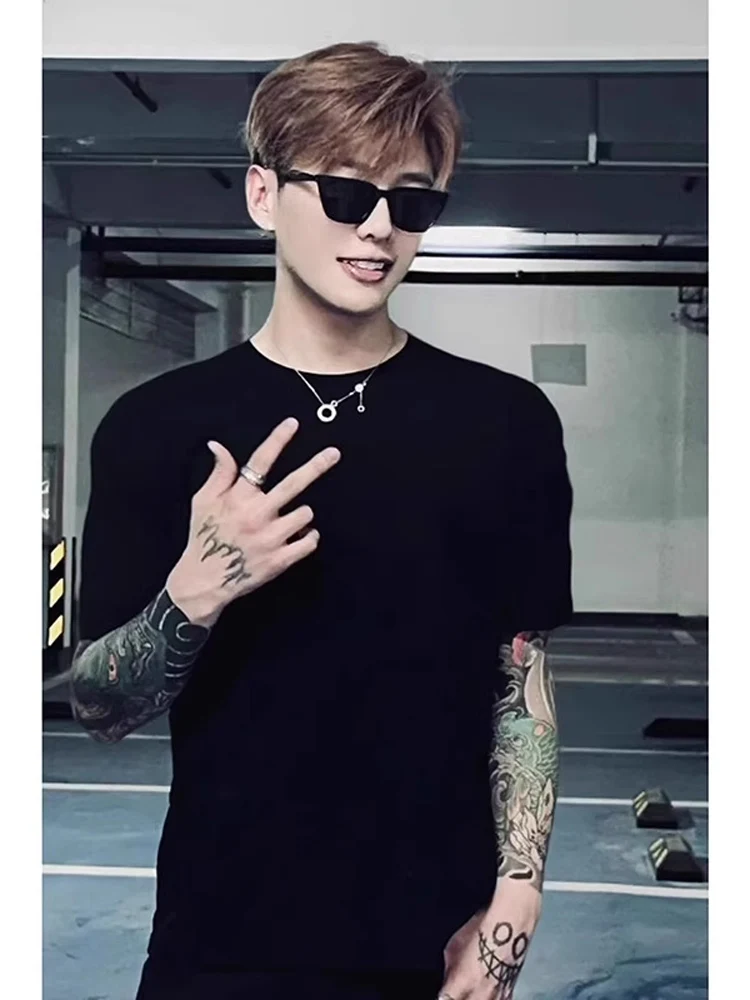 

Bla Slim Fit ort Sve T-irt Men's Sle American oulder Fitn Spor Summer f Sve Cotton Breathable Tee