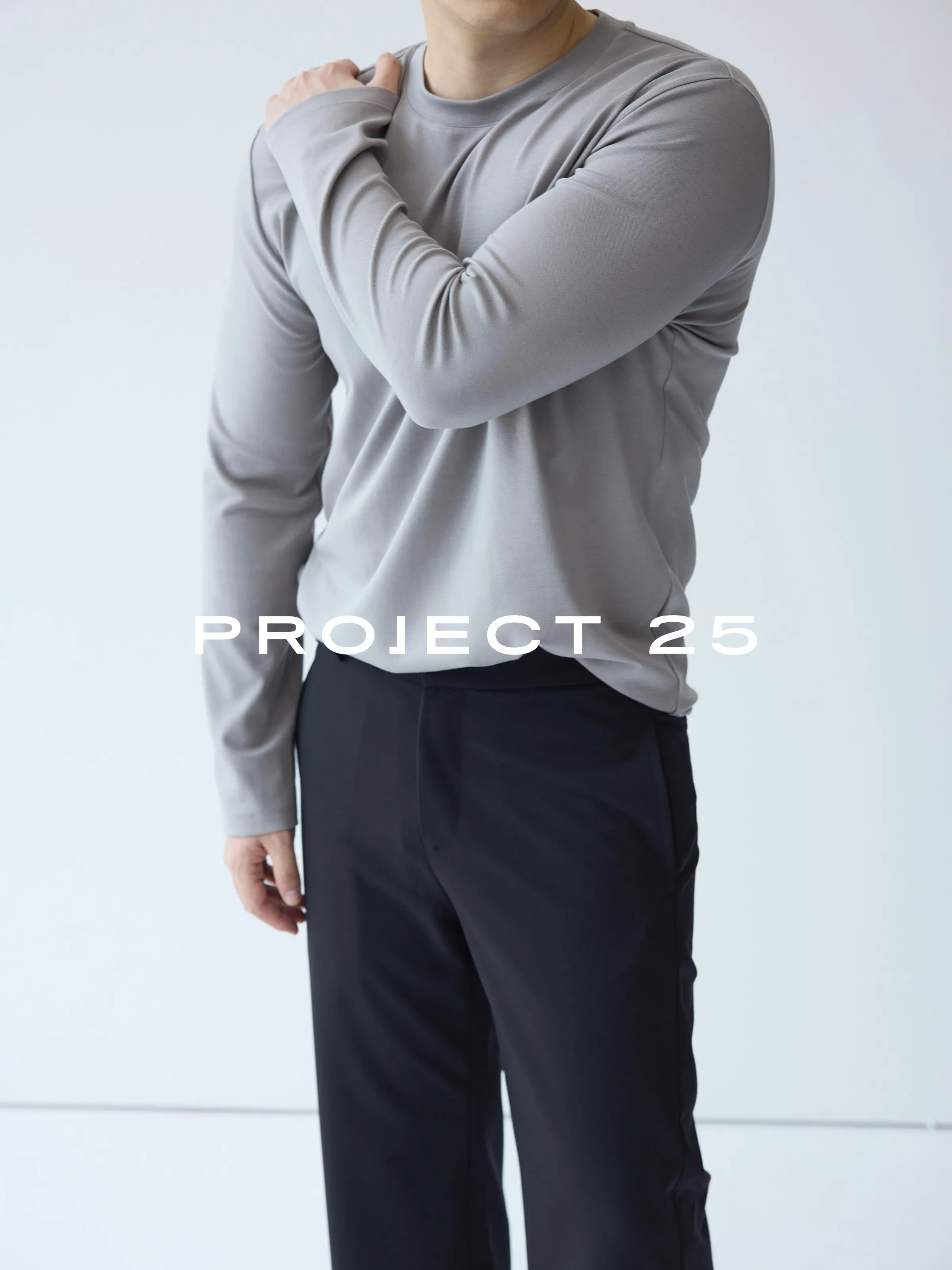 PROJECT 25 Men's Cloud-Soft Cotton Blend Long-Sleeve – High-Stretch Anti-Odor Base Layer, Everyday Essential Tee