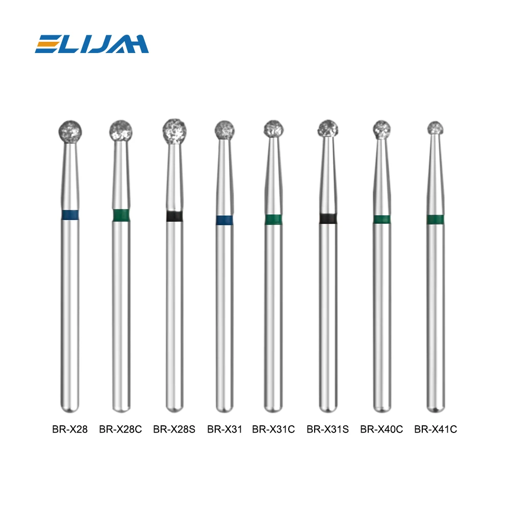 ELIJAH 10pcs/pack Extra Long Dental Diamond Burs 25mm FG Dia-burs 1.6mm Shank for High Speed Handpiece Burs Dentist Tools