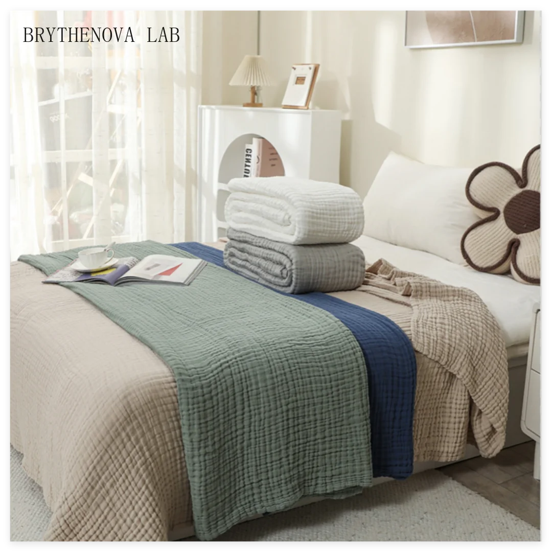 150*200 Muslin Blanket Adult Summer Baby Swaddle Wrap Blankets Cotton Soft Gauze Queen King Large Bedding Quilt for Bed
