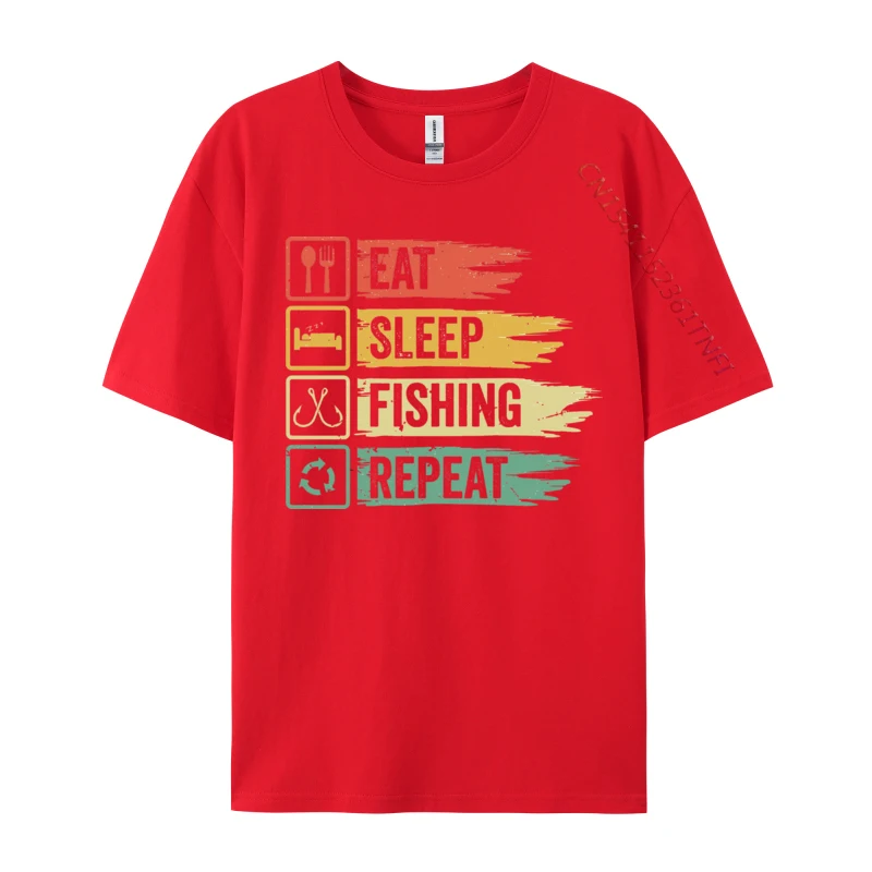 Rife Men T Shirt Eat Sleep Fish Repeat T-shirt Tops Shirt All Cotton Leisure T Shirt Street Wear T Shirt