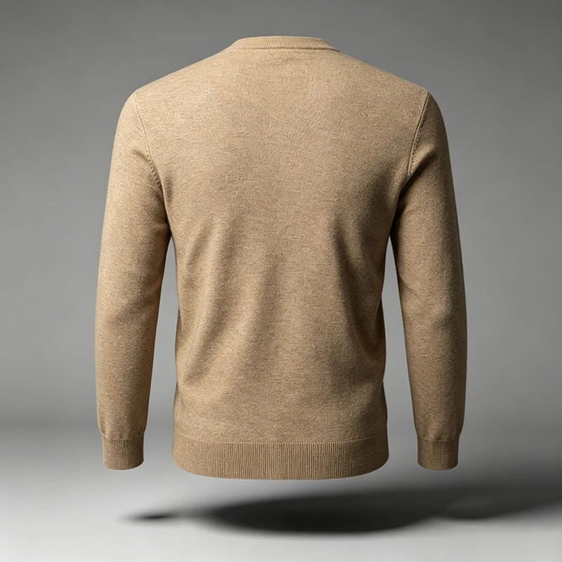 Herren V-Ausschnitt Strickpullover, einfarbig, langärmelig, Slim Fit, weich, warm, Strickoberteil, Basic, lässig, für den Alltag, Büro, Herrenpullover – Detail 12