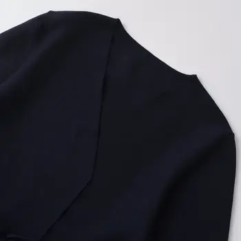 Women's Knit V-Neck Belted Blazer 4 Spring Women Shoulder Pad Belt Knit Blazer Women Retro V-neck Long Sleeve Versatile Female Coat Women Clothes 9598/128 4