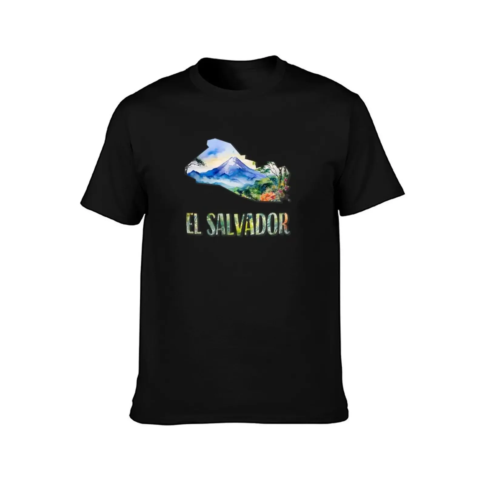 El Salvador watercolor map T-Shirt shirts graphic tees cotton graphic tees customizeds outfits for men