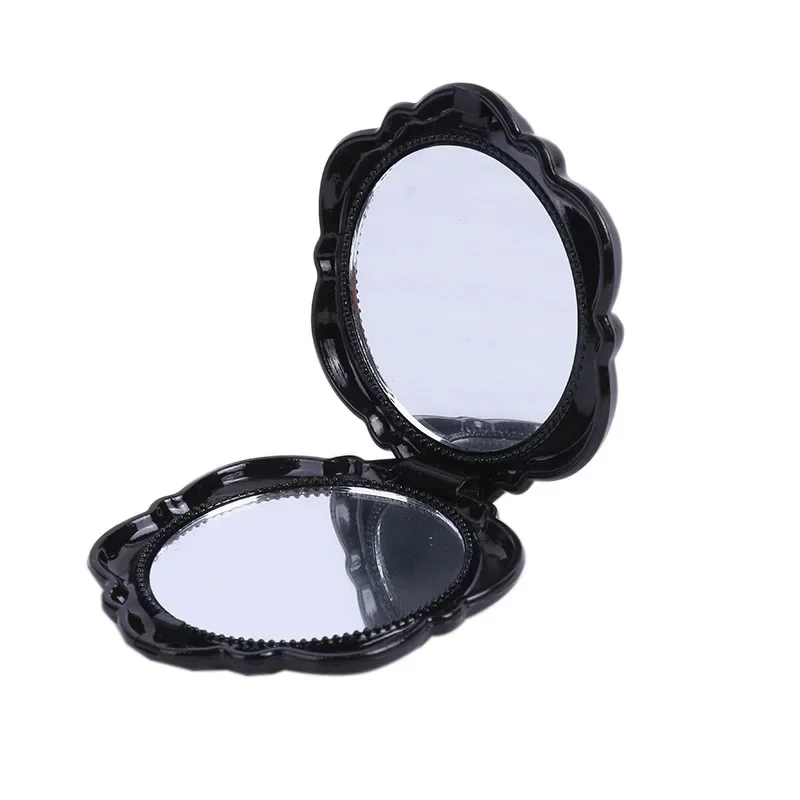 1PC Portable Mini Mirror Retro Rose Flower Small Pocket Makeup Mirror Double Sided Hand Mirrors Compact Cosmetic Beauty Tool