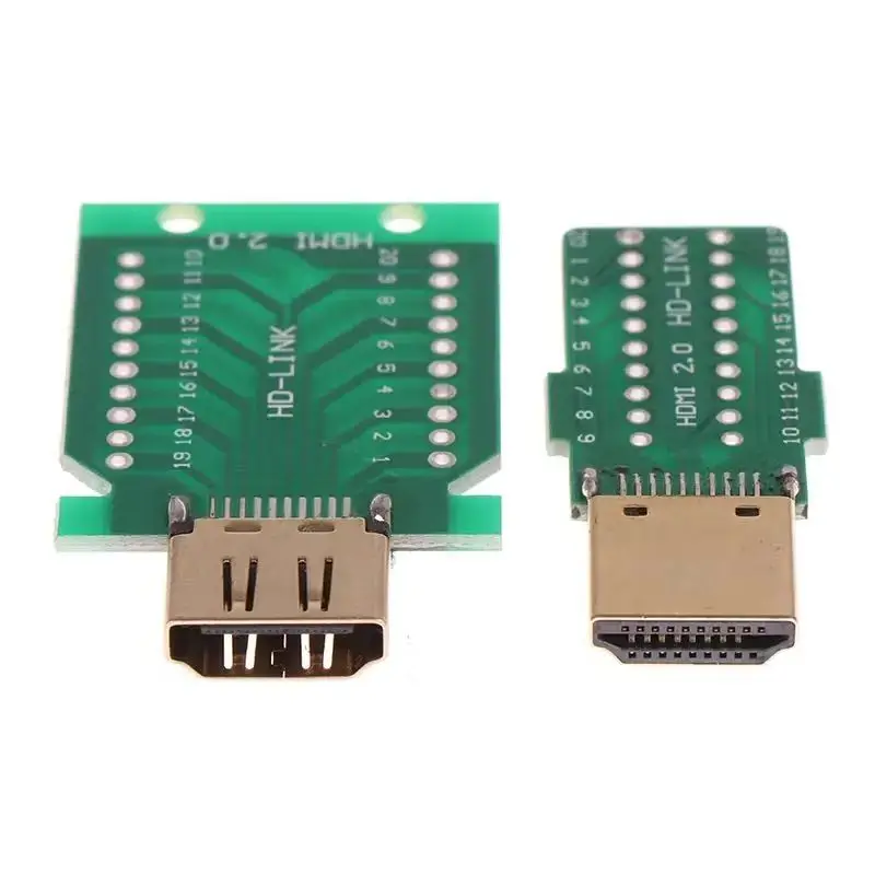 1pcs Connector 19+1 Gold-plated Repair Plug DIY Standard HDMI Welded Male Plug Female Jack 19Pin Cable