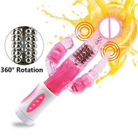 12 Vibrations & 4 Rotations Dildo G Spot Clitoral Anal Triple Pleasure Rabbit Vibrator for Women Erotic Anus Sex Toys