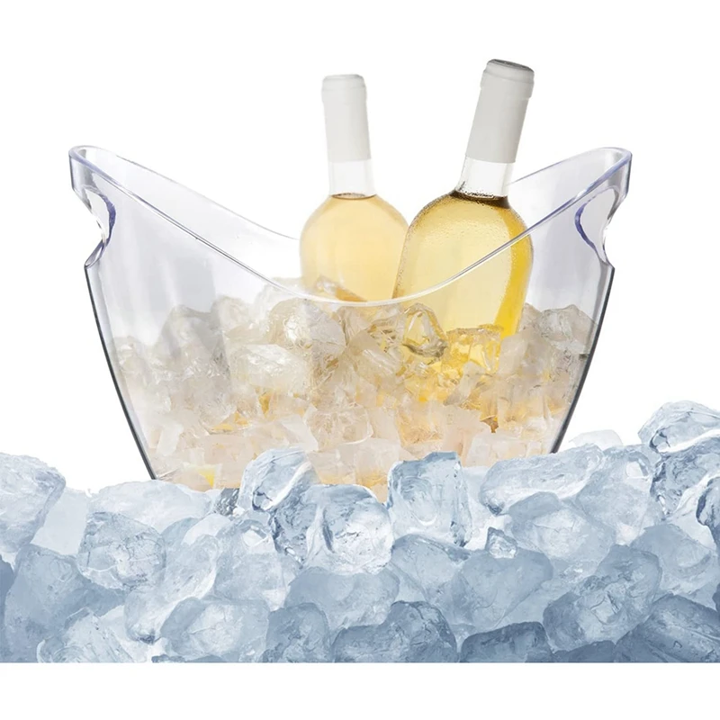 Ice Bucket Wine Bucket, 4 Liter Plastic Tub For Drinks And Parties, Perfect For Wine, Champagne, Mimosa Cocktail Bar