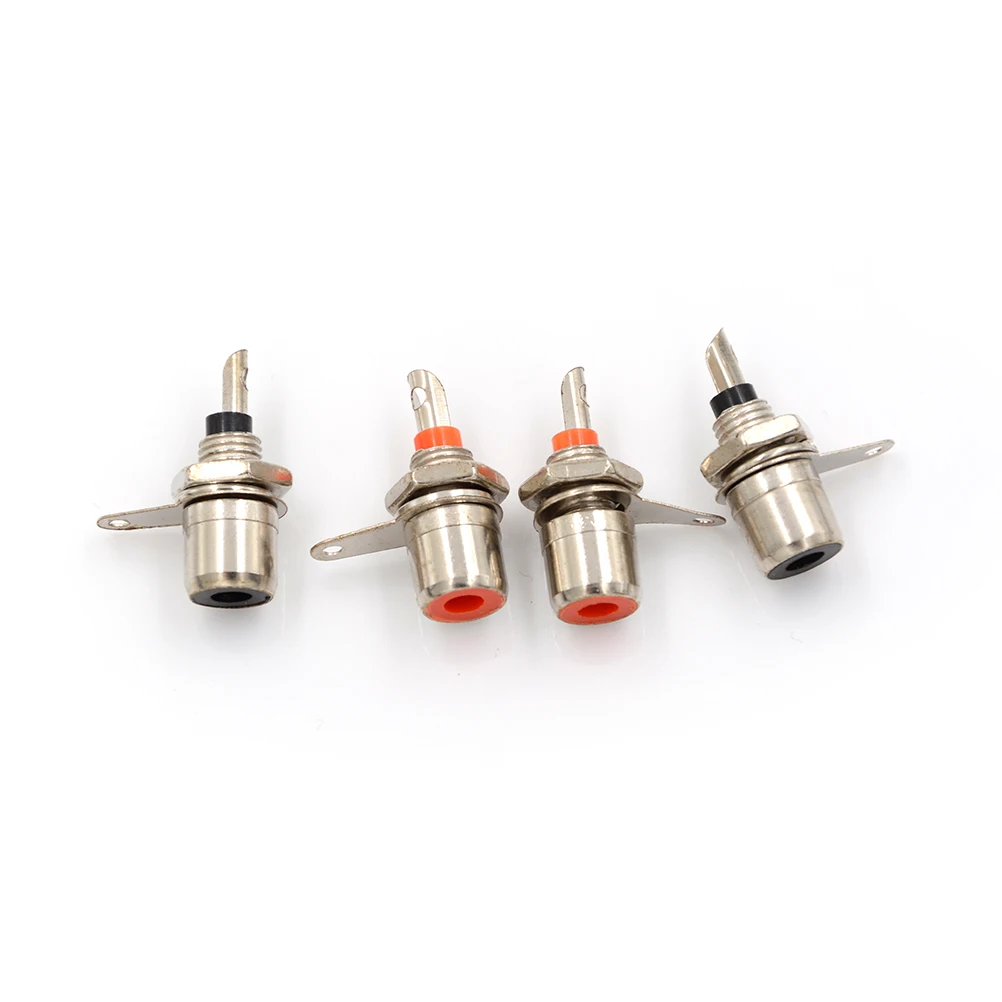 

4Pcs Brand New Amplifier Metal RCA Phono Chassis Panel Mount Female Socket Connectors