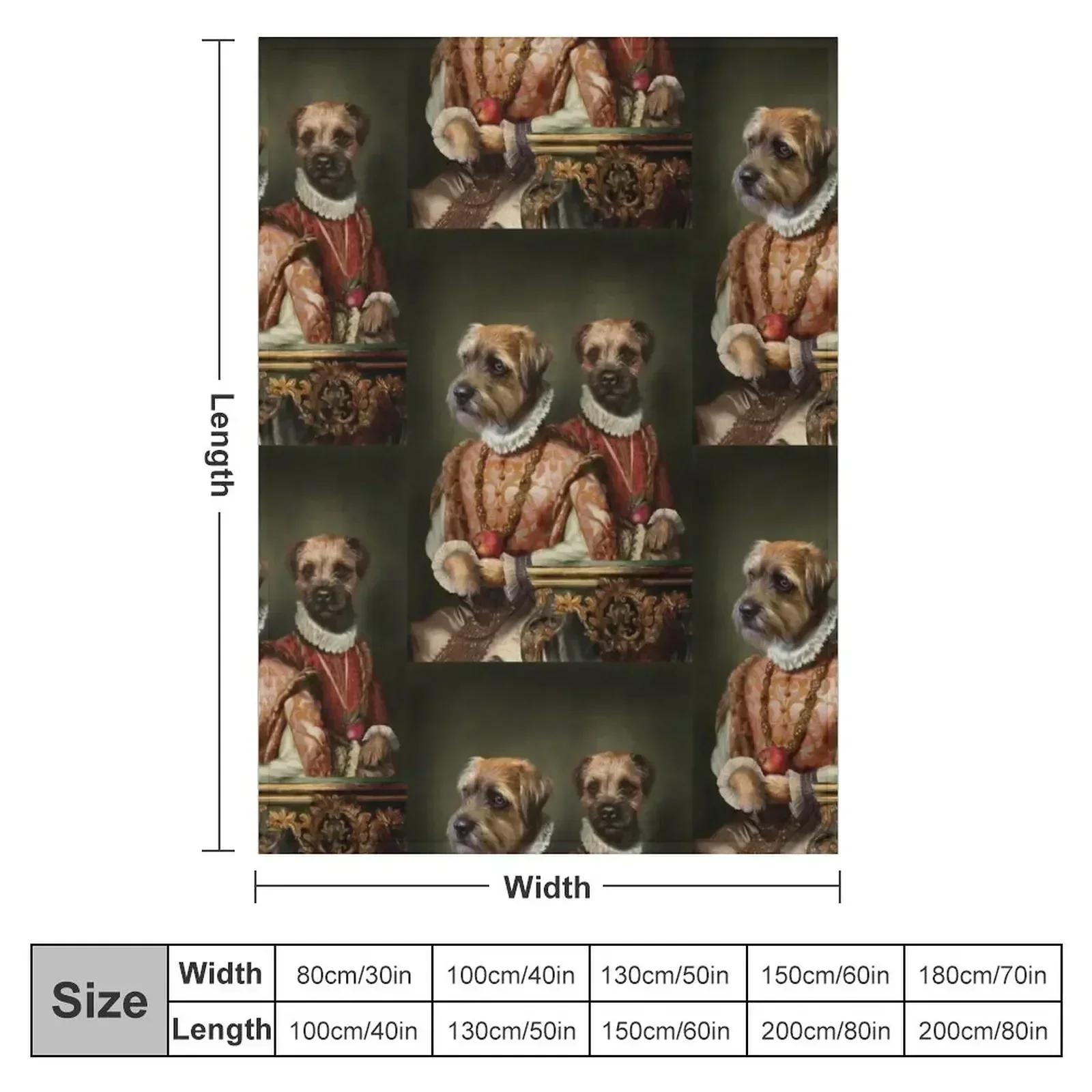 Border Terrier Dog Portrait - Holly and Ivy Throw Blanket couch cozy soft plush fuzzy picnic outdoor blanket