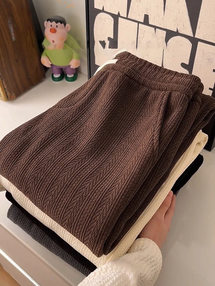 

Мужские брюки Cé Brown Curved Knife: весенне-осенние, прямые, свободные, повседневные, длинные, цвета пшеничного зерна, с эффектом CleanFit