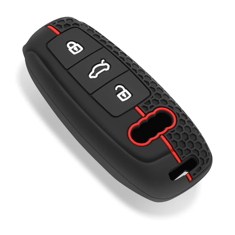 Silicone Car Remote Key Case Cover  for Audi A3 A4 B9 A6 A7 4K A8 E-tron Q5 Q8 C8 D5 SQ8 Key Protection Bag Accessories