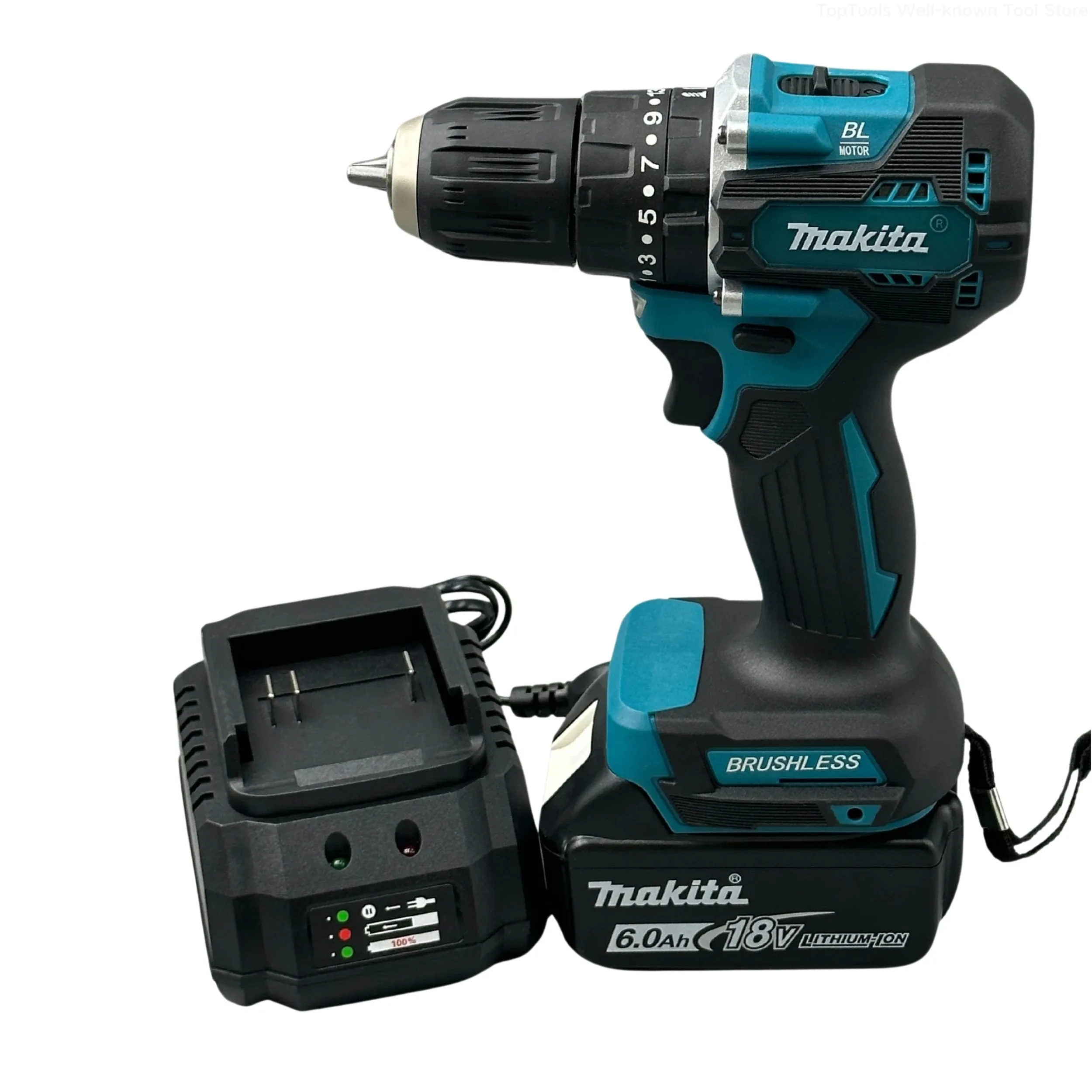 Makita DDF487 Rechargeable Cordless Electric Drill 10mm Brushless Electric Impact Screwdriver Power Tools 18V Battery