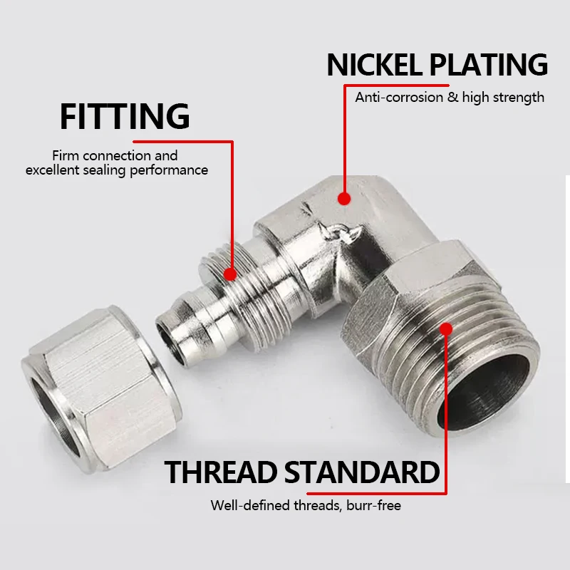 Pneumatic Air Hose Connectors, PC PCF PL PLF Copper Quick Connectors with BSP Thread, OD 4 6 8 10 12mm 1/8 3/8 1/2