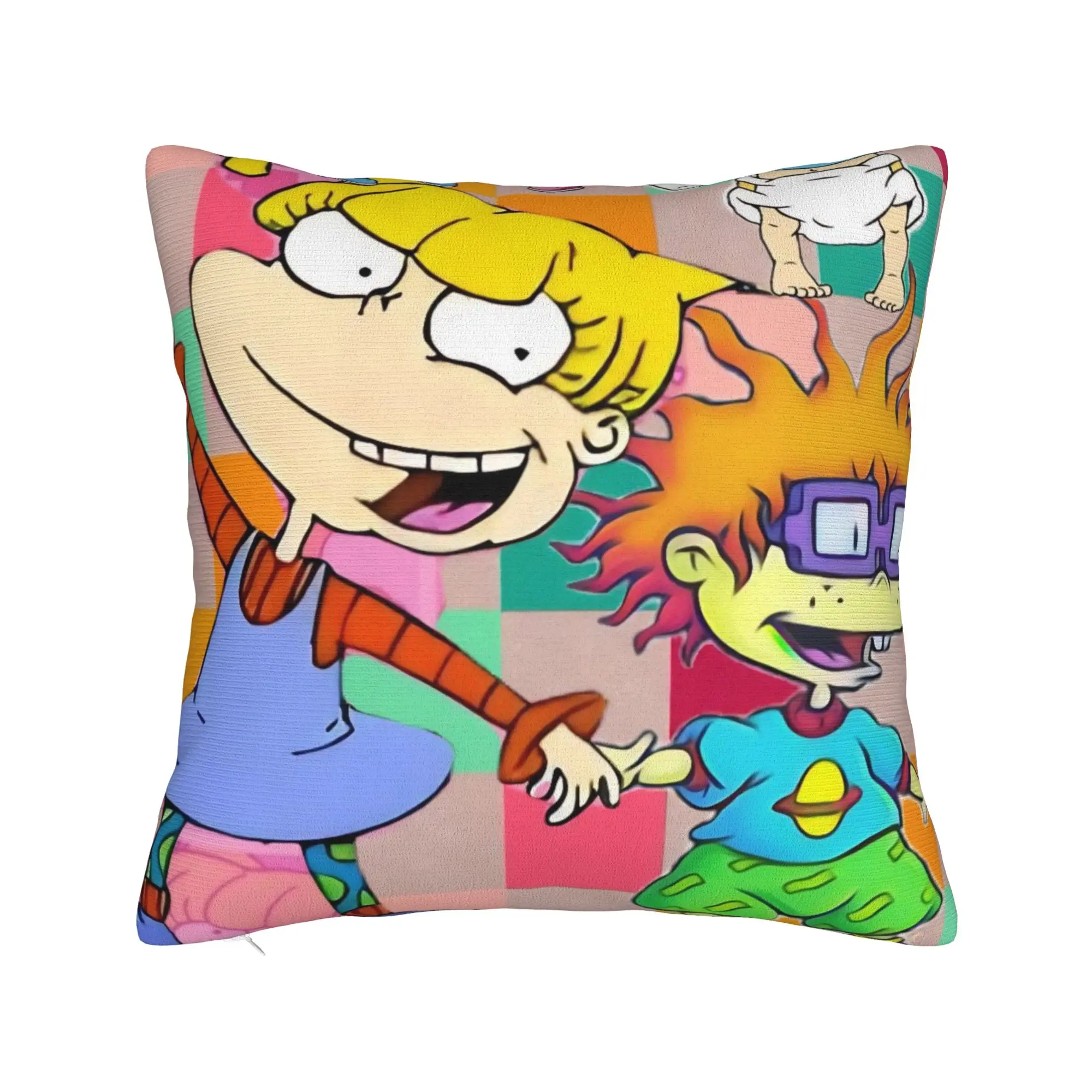 Decorative Pillow Cover Cartoon R-Rugrats Merch Home  Throw Pillow Case Cover Square Multiple Sizes