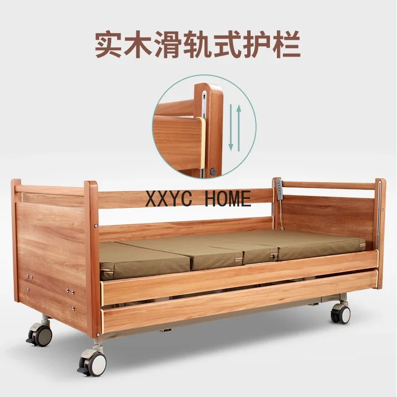 Electric Nursing Bed Multi-Function Automatic Lifting Nursing Home Wooden Senior Family Elderly Bed