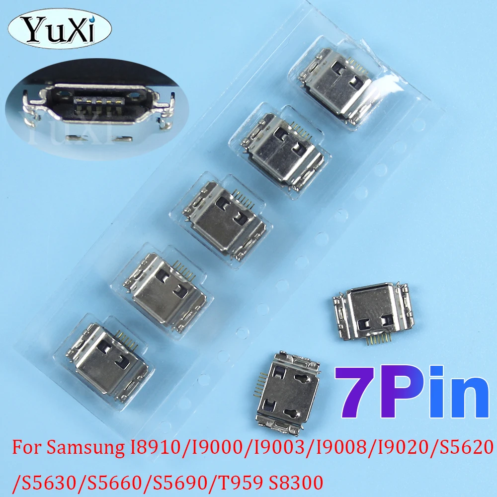 10pcs Charging Micro USB Port Dock Jack Charging Port 7Pin Socket Connector For Samsung I9000 I9003 I9008 I9020 I8910 S5620