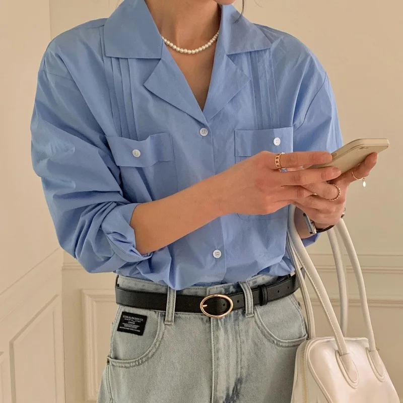 

Faionable Early Spring Tailored irt Street Sle Loose Fit Chiffon Fabric Petal Sve Women's Regular Thin