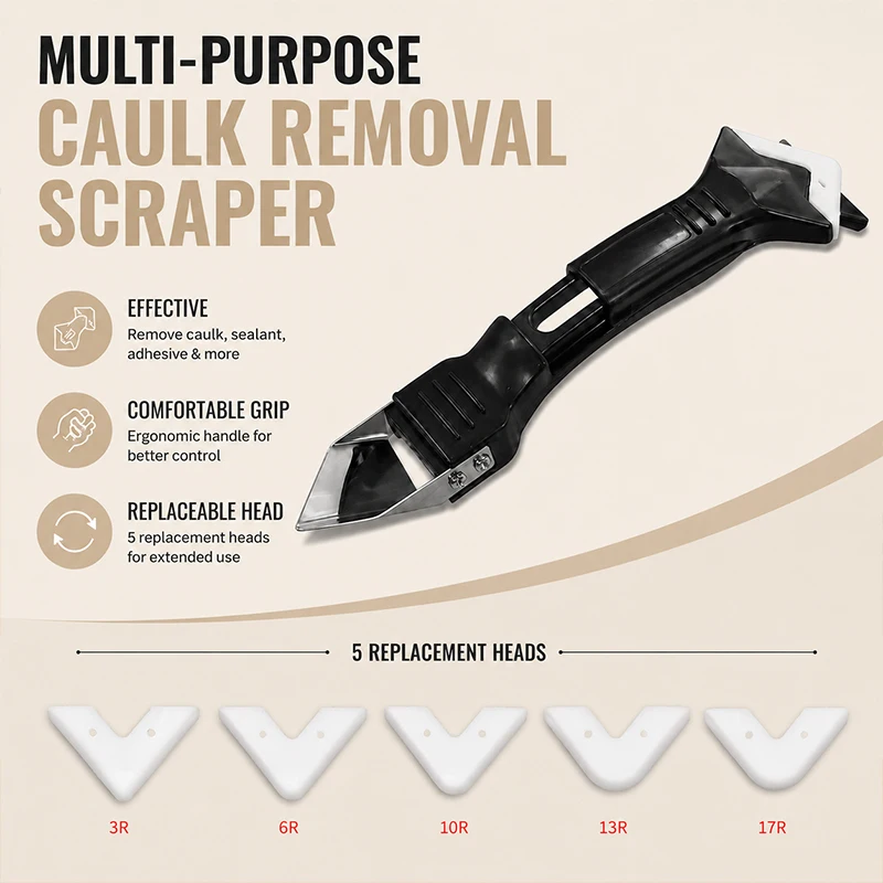 

Silicone Sealant Finishing Tool Glass Glue Caulk Scraper Remover Plastic Steel Mud Spatula for Grout Tile Joints