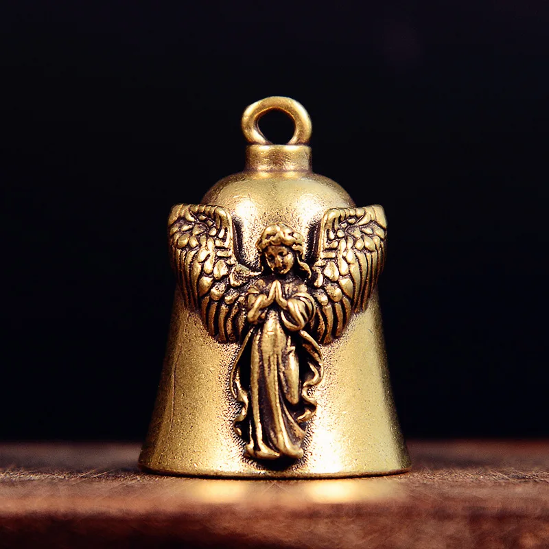 

New Antique Angel Bell Small Brassware Brass Car Keychain Ornament Decoration