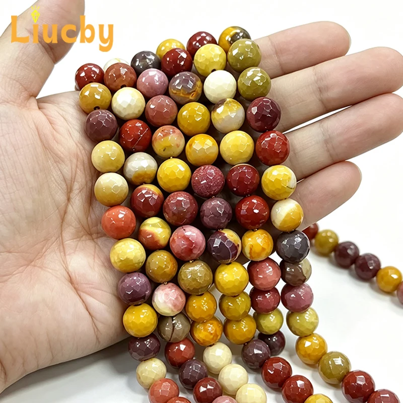 Großhandel Natürliche Facettierte Gelbe Jaspis Runde Lose Perlen Heilkristalle für Schmuck DIY 4mm 6mm 8mm 10mm 12mm 15 Zoll Stränge – Detail 2