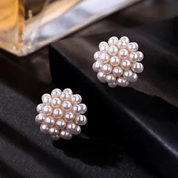 South Korea Personality French Stud Earrings Hemisphere Pearl Simple Earrings Net Red Atmospheric Temperament Women Earrings