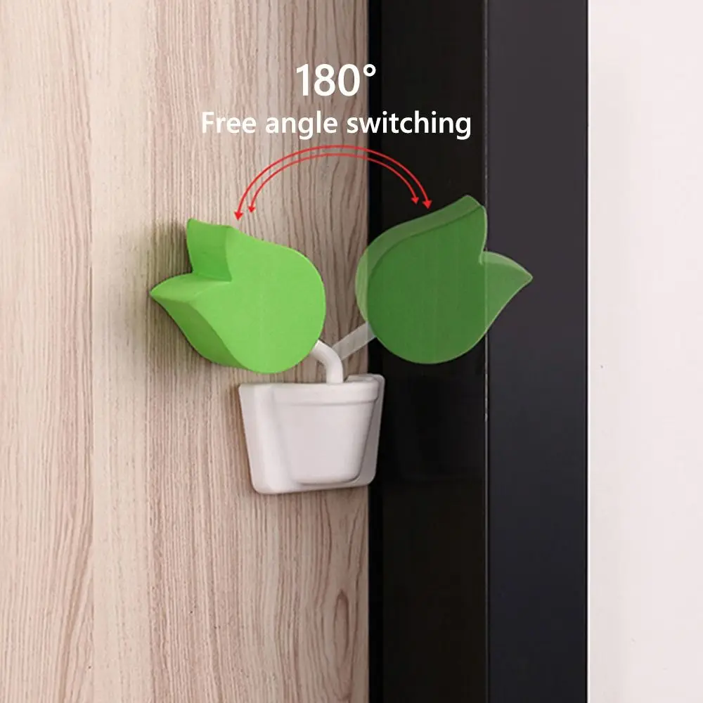 Cute Small Flower Pot Door Stopper Paste Type Anti-Collision Mute Door Rear Stop 180 Degree Rotatable Wall Furniture Protector