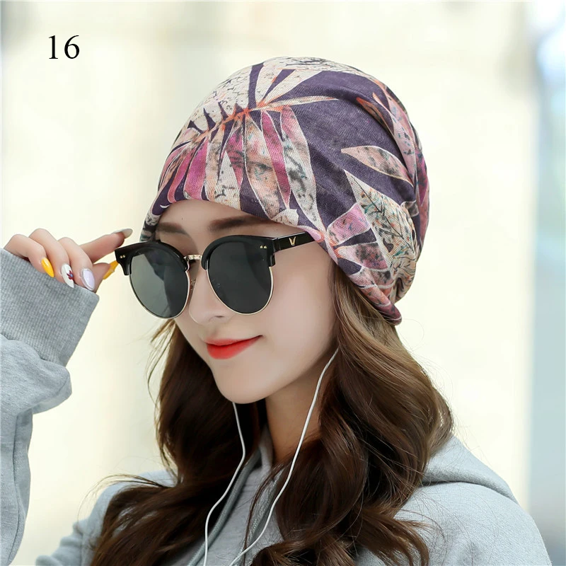 Women\'s Beanies Caps Printed Pullover Cap Chemotherapy Cap Pile Pile Cap Outdoor Hat Turban Cap Spring and Summer Breathable Cap