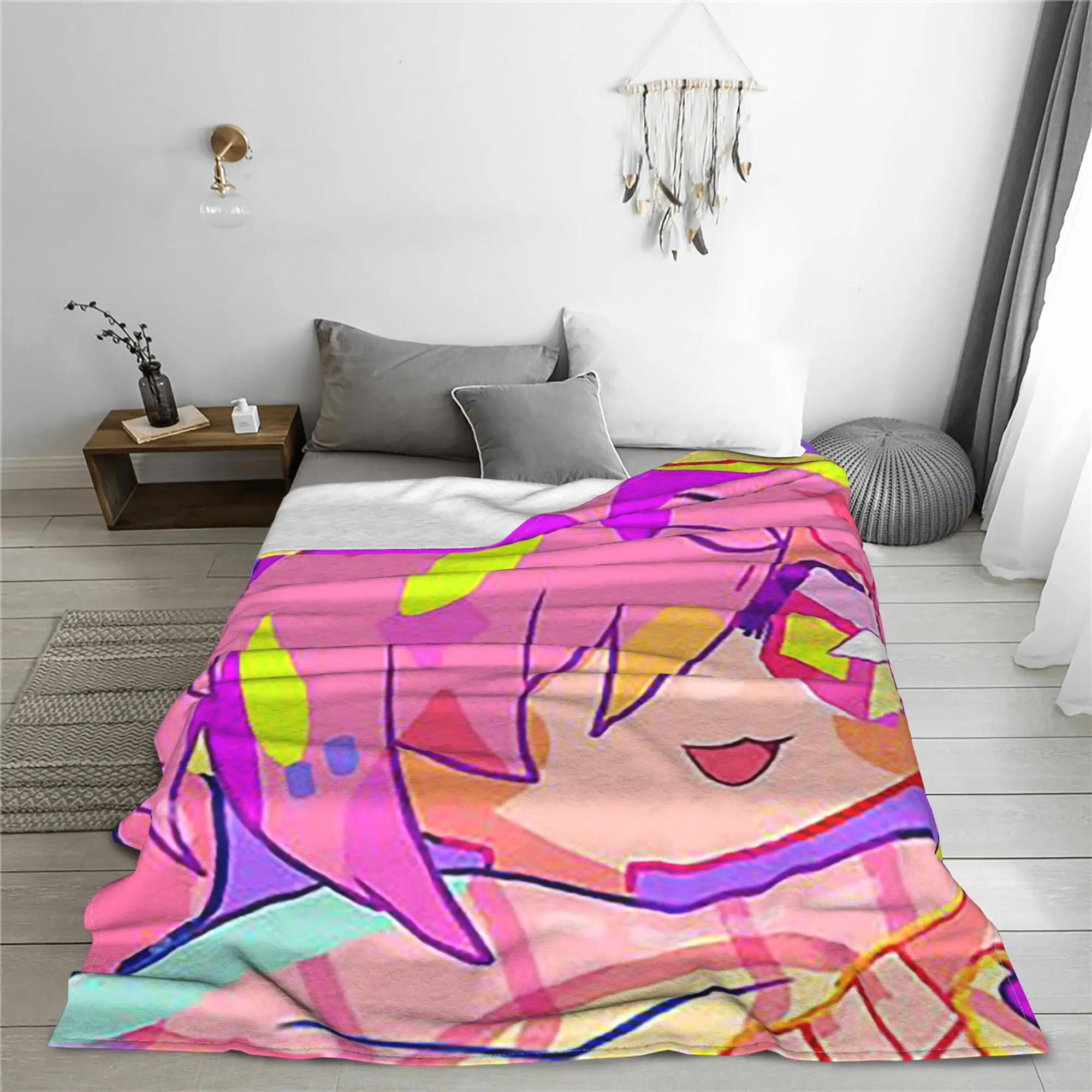 Mitsuba-Manta de lana para glúteos hanako-kun, manta para sofá, ropa de cama, colcha para exteriores