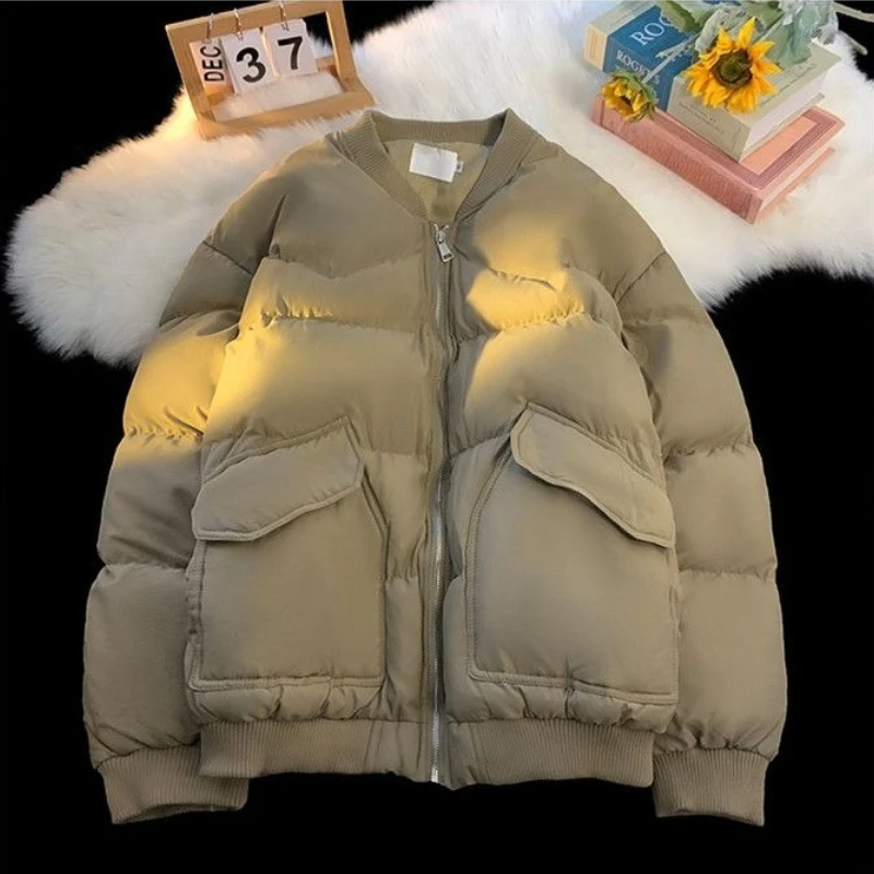 

​ Мужская бейсбольная куртка на флисовой подкладке, утолщенное зимнее пальто премиум-класса в японском стиле ​