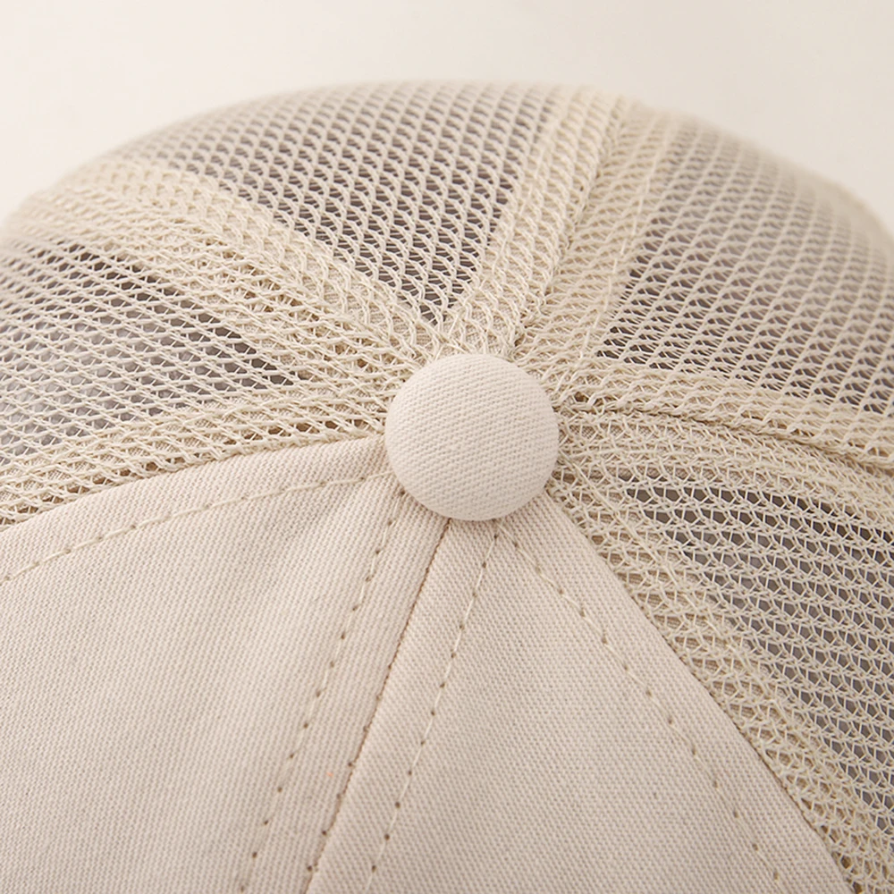 Summer Baseball Caps Solid Color Boys Girls Hat Cute Bear Spring Thin Breathable Mesh Adjustable Peaked Cap For Kids 2-8 Years