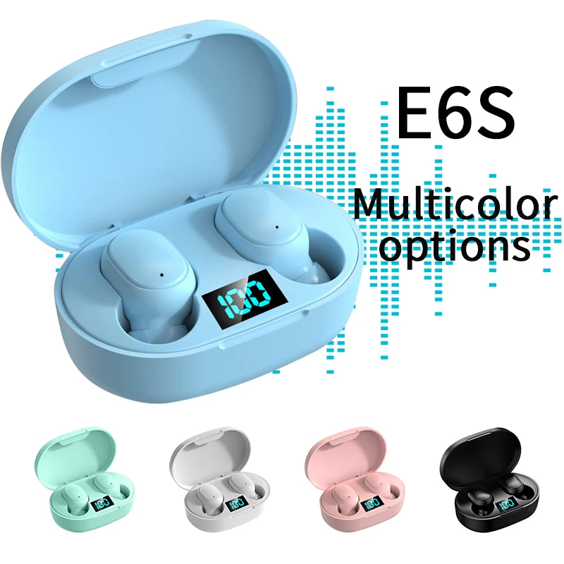 Original E6S TWS Headset Wireless Earphones Bluetooth Headphone Sports Stereo Fone Bluetooth Earbuds for iPhone Huawei Samsung